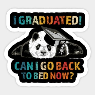 I graduated! Funny Panda Education Congratulation Vintage Sticker